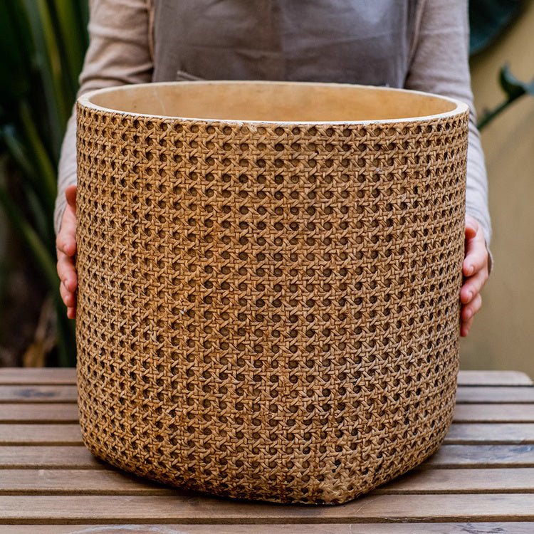 Rattan Cement Planter