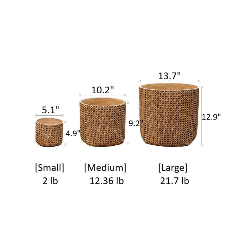 Rattan Cement Planter