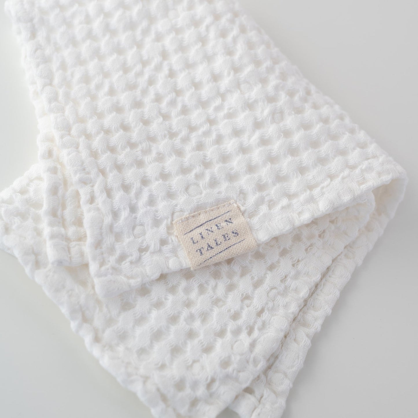 White Linen & Cotton Waffle Towel