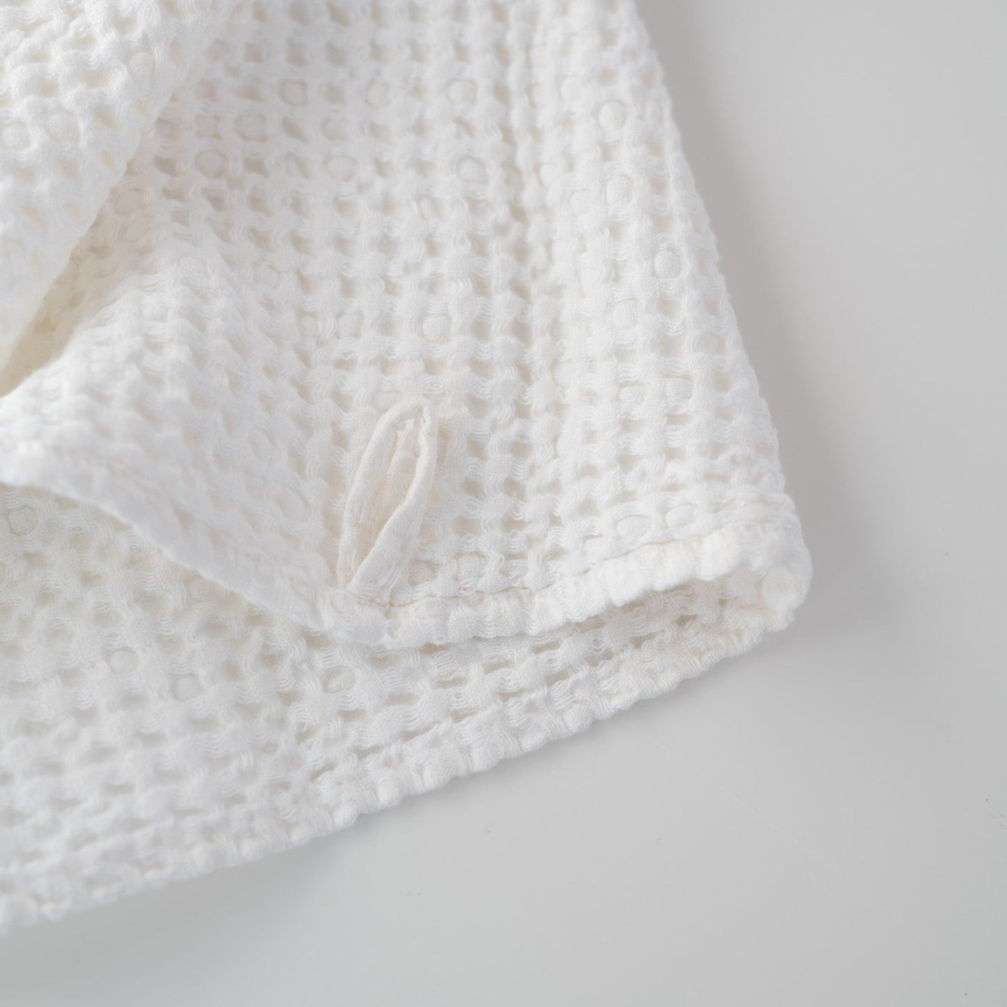 White Linen & Cotton Waffle Towel